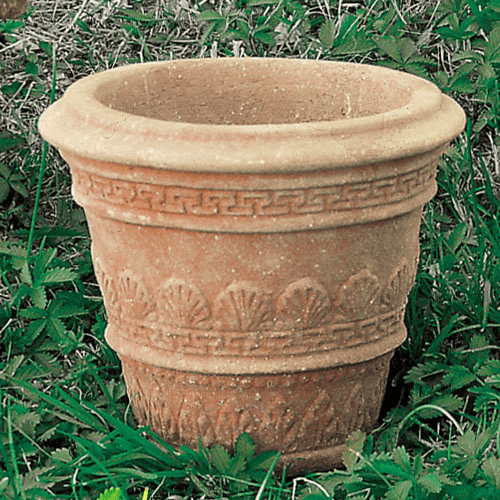Small pot decorated with leaves - Poggi Ugo - Terracotta Impruneta