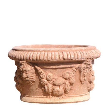 Small, shallow, decorated pot - Poggi Ugo - Terracotta Impruneta