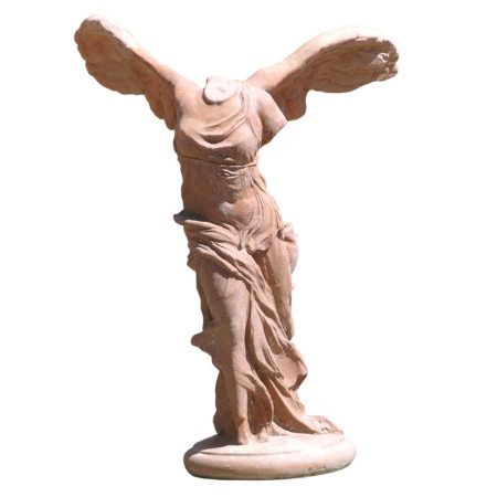 Nike of Samotraki. Classical statue. Made in one size. Modeling made in high relief. Handmade with Impruneta clay, resistant to frost at over -30 ° C with excellent durability, the shape remains unchanged over time. With the passing of the seasons it acquires a beautiful surface appearance.