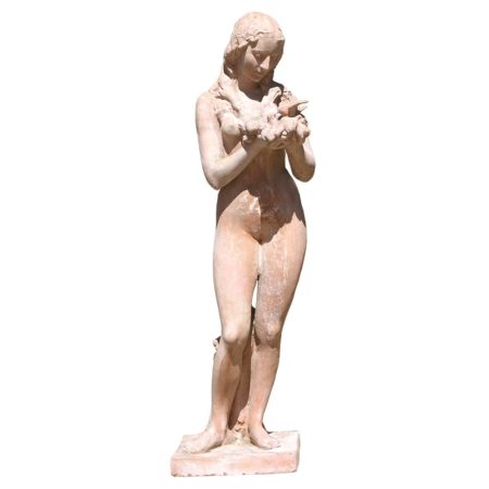 Spring - Donatello Gabbrielli. Classical statue. Made in one size. Modeling made in high relief. Handmade by master craftsmen with frost-resistant Impruneta clay. With the passing of the seasons it acquires a beautiful surface appearance.